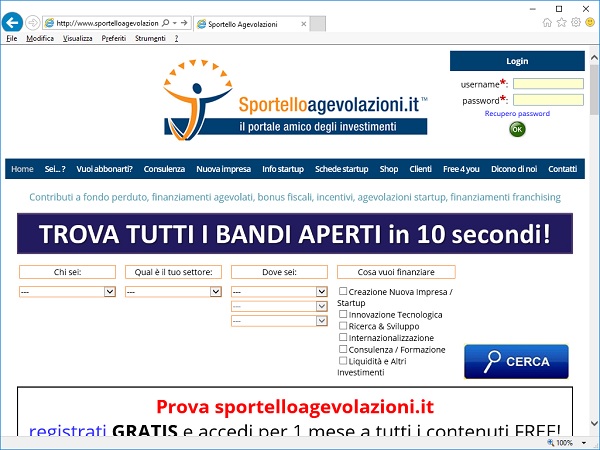 Sportello agevolazioni